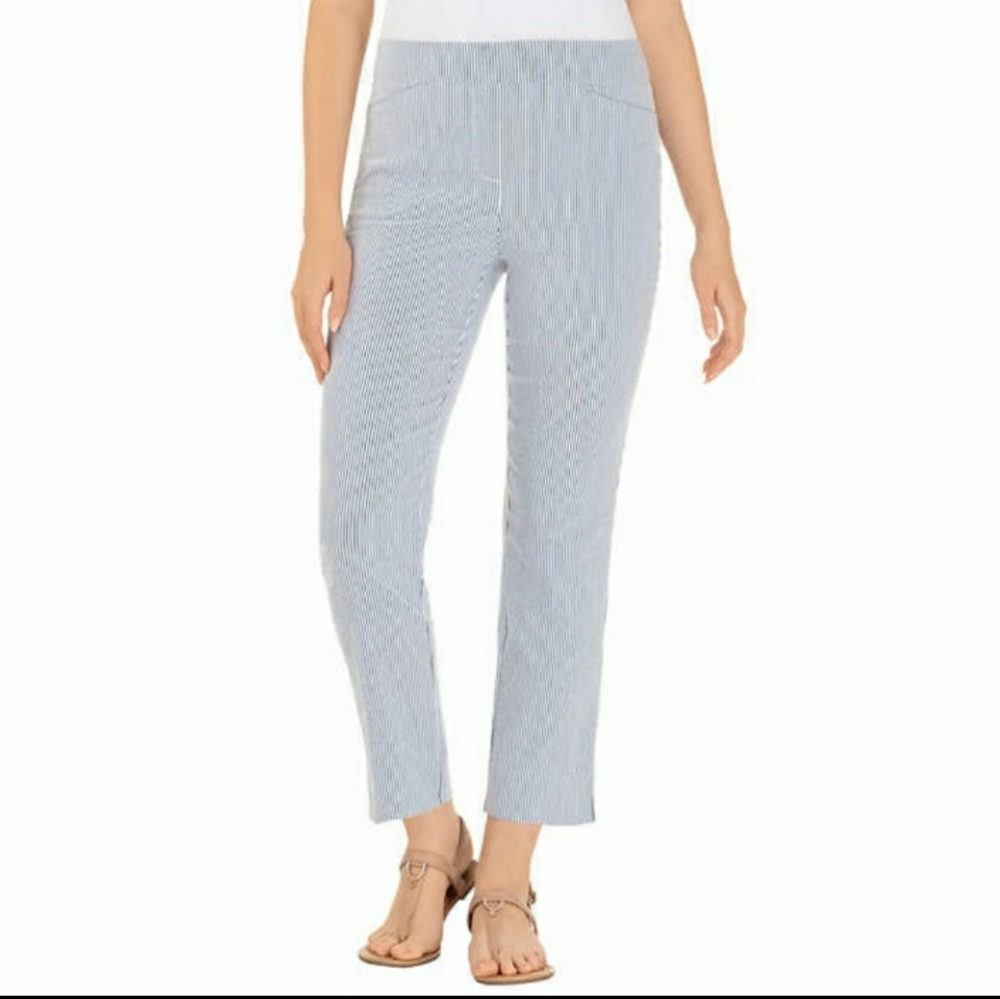 Hilary Radley Seersucker Pull On Pants